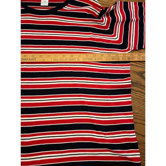 Vintage Pendleton Mercerized Cotton Stripe Tee Red white Navy-1X - Picture 5 of 5